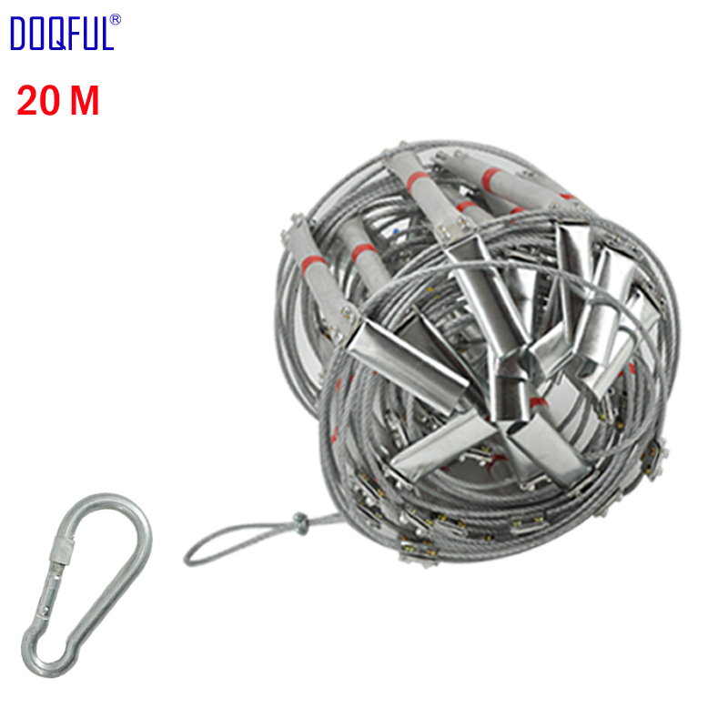 Fire Escape Ladder - 66FT Brandtrap Ladder 20M Opvouwbare Staaldraad