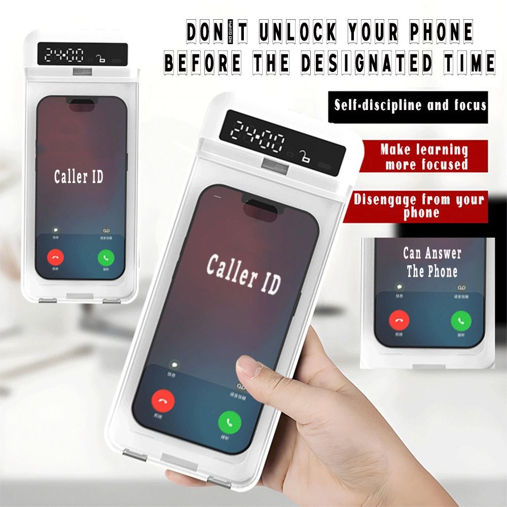 Medicine Cabinet Lock - Draagbare telefoonvergrendelbox met timer, transparant deksel,