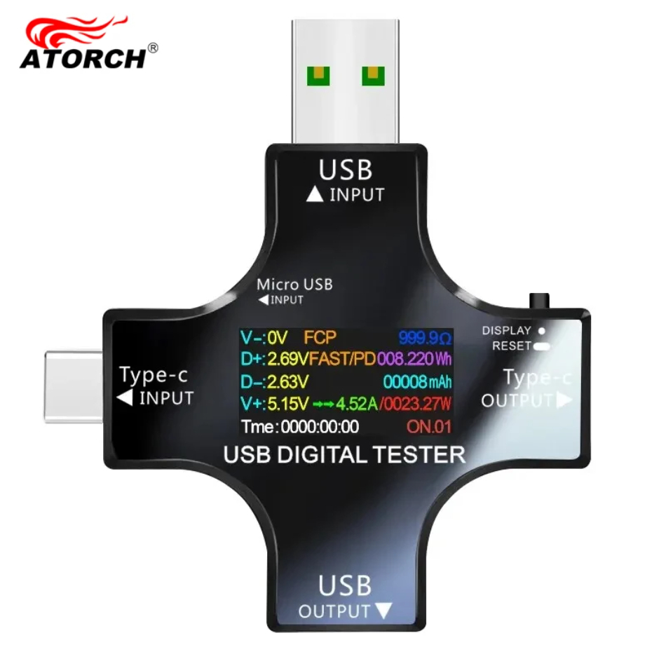 Co Detector Plug - USB-tester DC Type-C PD Digitale voltmeter